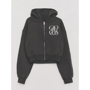 Logo Signature-fit Puff-Sleeve Hood Jacket Charcoal