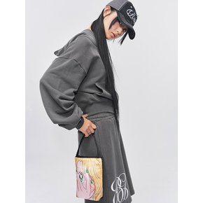 Logo Signature-fit Puff-Sleeve Hood Jacket Charcoal