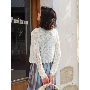 LS_Punching lace up cardigan