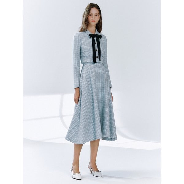 Niki Tweed Midi Flare Skirt_3colors