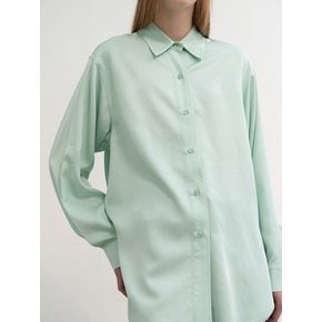 loose-fit twill shirt (mint)