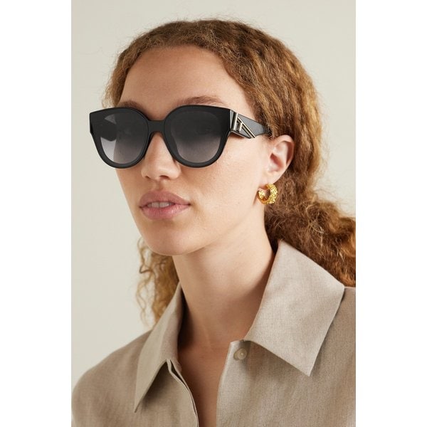 퍼스트 D 프레임 장식 아세테이트 선글라스 블랙 1647597322799807