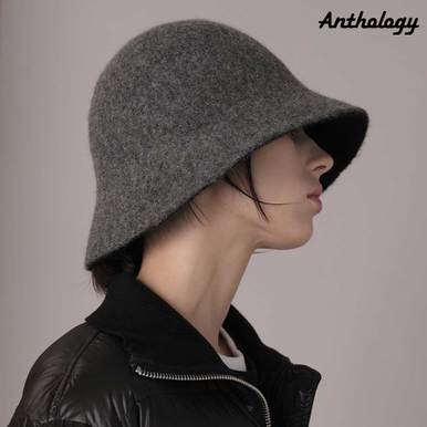 울 알파카 블렌디드 리버시블 버킷햇 AHA-2301