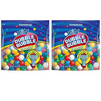  [해외직구] Dubble Bubble 더블버블 볼껌 종합팩 머신사이즈 리필용 (680알) 1.5kg 2팩 Gum Balls Assorted Fruit Flavors 53 oz