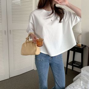 루즈핏 가오리 5부 반팔 티셔츠 여리핏 코튼 티 Au229_P419811586