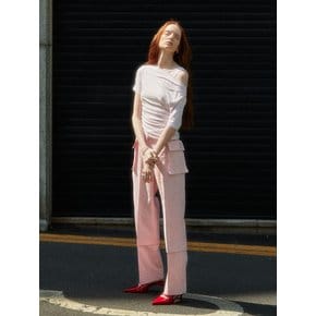 NATION Pocket Embroidery Straight Fit Denim Pants_Pink