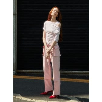 뮤제 NATION Pocket Embroidery Straight Fit Denim Pants_Pink