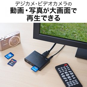 HDMIRCA USB MP4 HDMI 400-MEDI020H 산와 다이렉트 미디어 플레이어 출력 메모리SD 카드 대응