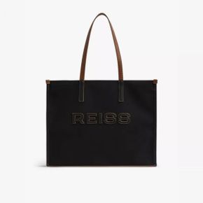 5486233 REISS Lola brand-applique canvas tote bag