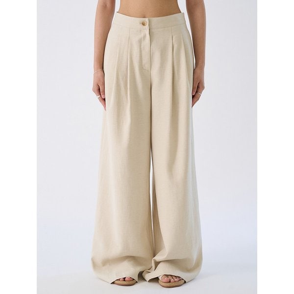 [SPNK] 린넨 와이드 롱 팬츠_아이보리