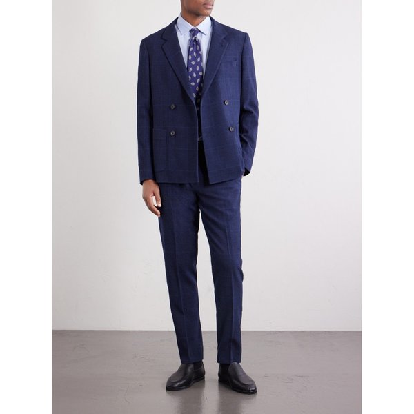 미스터 피 슬림 테이퍼드 체크 울 블렌드 수트 팬츠 46376663163004669