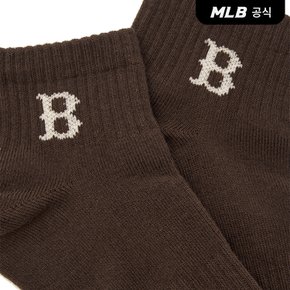 [코리아공식] 스몰로고 발목양말 2족세트 MLB (Brown)