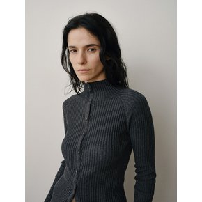 TVW COTTON CASHMERE TURTLE KNIT CARDIGAN_2COLORS