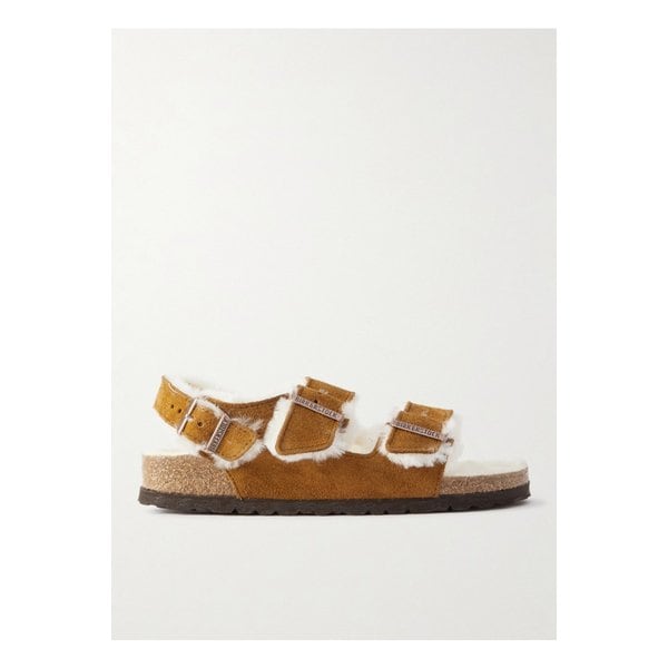 밀라노 시어링 안감 스웨이드 샌들 브라운 1647597314881726