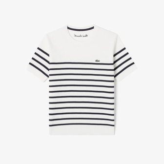 라코스테 [시흥점] 여성 스트라이프 반팔 스웨터 AF3109-55GO (3컬러)