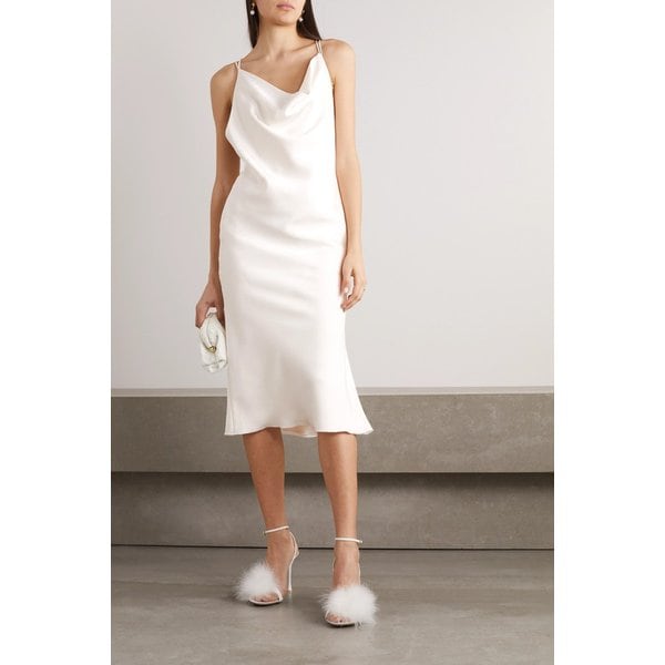 로테이트 바이 비르거 크리스텐슨 Net Sustain  새틴 미디 드레스 화이트 1647597313303546