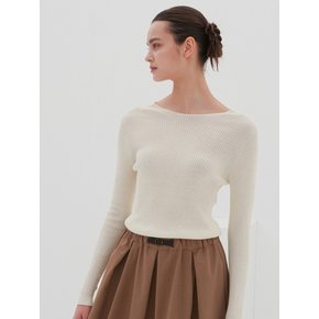 Round Neck Ribbed Knit _Ivory