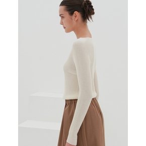 Round Neck Ribbed Knit _Ivory