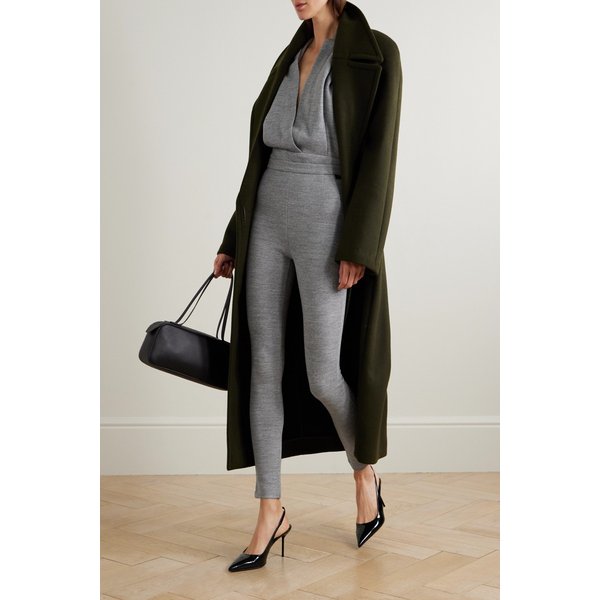 후드 오픈백 드레이프 울 블렌드 저지 바디수트 46376663162910917