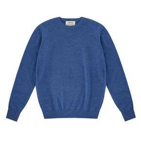 Wool soft round neck knit (Blue)