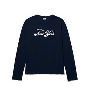 큘 THE MODERN LONG HELLO NEW YORK T-SHIRT - NAVY