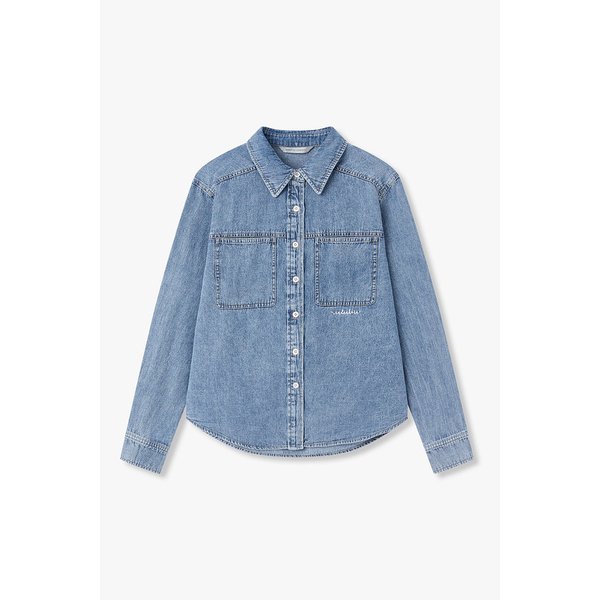 자수 스탠다드 데님 셔츠 7126155801140