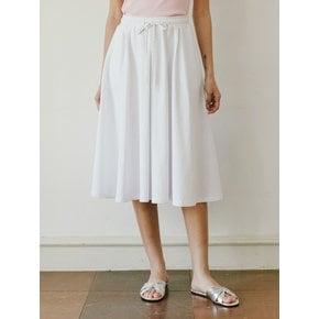 24 summer Banding string point flare skirt_White