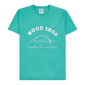 [와일드 동키] 우드 코튼 반팔 티셔츠 T WOOD STONE WASHED KELLY GREEN