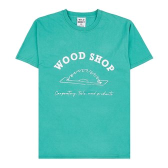 와일드동키 [와일드 동키] 우드 코튼 반팔 티셔츠 T WOOD STONE WASHED KELLY GREEN