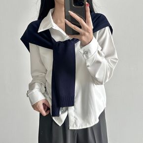 여리핏 세미 크롭 긴팔 셔츠 to 2468c_P386771652