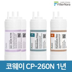 코웨이 CP-260N 고품질 정수기 필터 호환 1년 세트