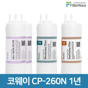 코웨이 CP-260N 고품질 정수기 필터 호환 1년 세트