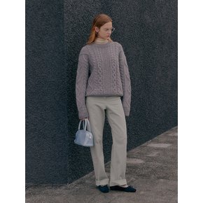 HEAVY FISHERMAN KNIT (ash gray)