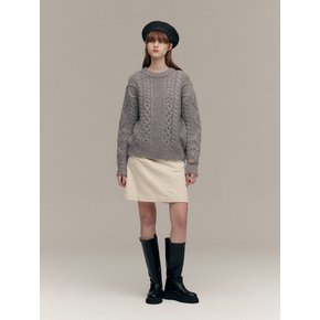 HEAVY FISHERMAN KNIT (ash gray)