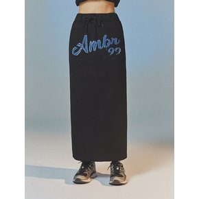 Denim AMBLER Straight Long Skirt ASK302 (Black)