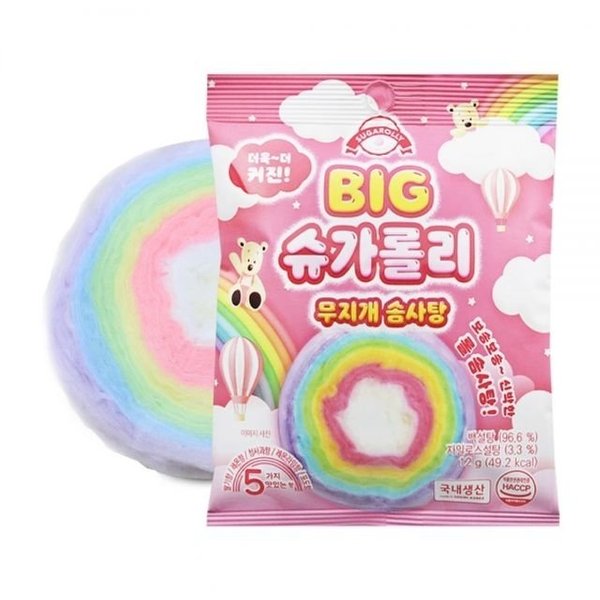 더커진 무지개 롤솜사탕 12gx1개 과일맛 솜사탕 (WF742C5) - SSG.COM