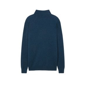 [24FW][PREMIUM CASHMERE] 다크블루 캐시미어 하프 터틀 니트(HZSW4D464T3)