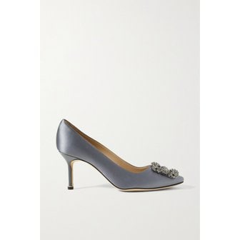 마놀로블라닉 한기시 장식 새틴 펌프스 70mm 네이비 1647597288608873