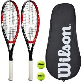 영국 윌슨 테니스라켓 2 x Wilson Tour Tennis Rackets 3 Balls RRP 110 1733226