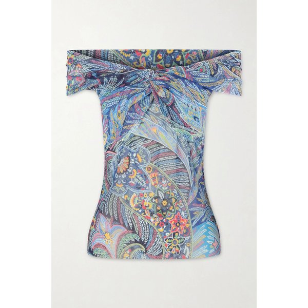 프린트 오프숄더 메쉬 탑 46376663163022233