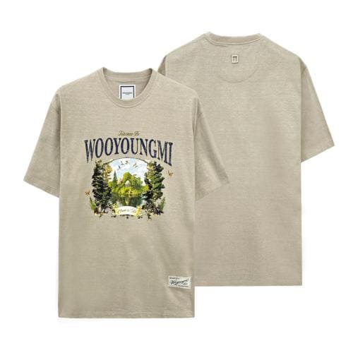 26SS 우영미 가든 그래픽 반팔 티셔츠 베이지 W261TS05729E