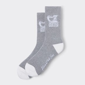 [Vincent] Grey Graphic Socks CALAX26481GYX