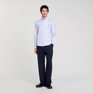 산드로옴므 [SANDRO HOMME] 크로스 패치 옥스퍼드 셔츠 SH25S3MRH1035