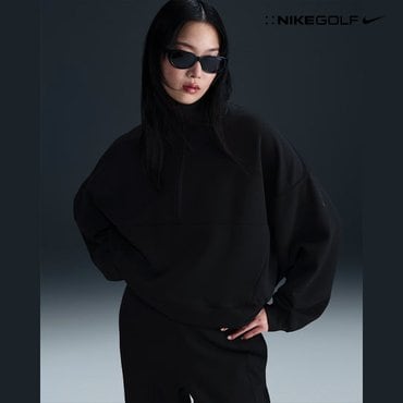 나이키골프 HQ8189-010 나이키 24.7 임파서블리소프트 여성 드라이 핏 오버사이즈 하프집 탑