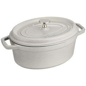 독일 스타우브 무쇠냄비 STAUB 11023107  Cast Iron Casserole with Oval Paws 23 cm White Mult