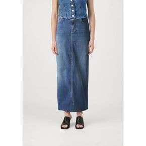 4754702 ONLY ONLWALO SLIT SKIRT - Denim skirt medium blue