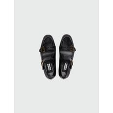 ZOUBLE Double Buckle Leather Loafer - Black