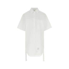 White poplin shirt mini dress WHITE