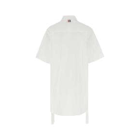 White poplin shirt mini dress WHITE