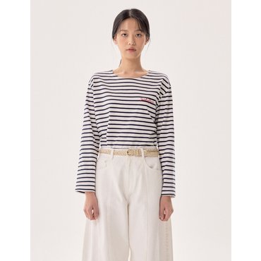 NICE CLAUP 스트라이프 크랍티셔츠 N252PWT337
